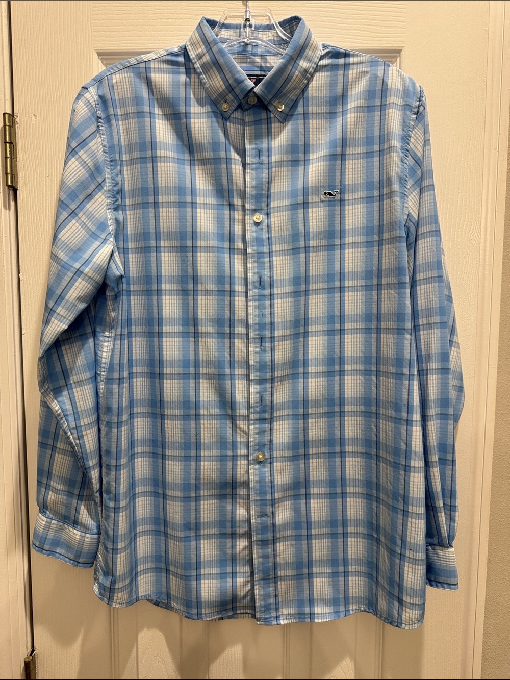 Vineyard Vines Blue & White Plaid Button-Down Shirt